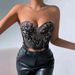 Cross-Border European And American Women's Fashion Tops Hot Selling Sexy Lace Eyelash Flower High-End Inner Wear Tube_ecoleips.com