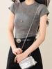 2026 New Summer Pullover Mock Neck Cutout Short Sleeve T-Shirt Fashionable Slim Fit Slimming Minimalist Casual Short Sleeve Top_ecoleips.com