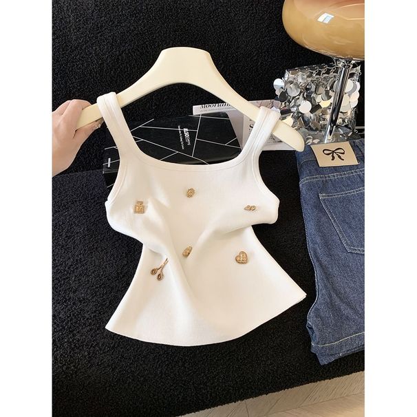 Purely Desirable Sleeveless Tank Women, Summer New Style, Suitable Wearing As An Inner Layer Or Outerwear, Short,_ecoleips.com