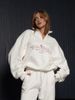 Women's Chic Elegant Versatile Trendy Unique Letter Print Autumn Winter Thick Sweatshirt Jacket Half Zip Collar_ecoleips.com