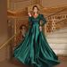 New Arrival Sexy Deep V Neck Big Swing Floor Length Trailing Long Evening Dress For Formal Banquet Party_ecoleips.com