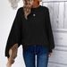 2025 New European And American Style Autumn/Winter Comfortable Casual Pullover Batwing Sweater Round Neck Long Sleeve_ecoleips.com