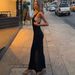Women's Sexy Halter Neck Summer Dress Bodycon Fitted Large Open Back Floor Length Long Dress For Casual Outing_ecoleips.com