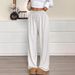 Women's Solid Color Wide-Leg Pants – High-Waisted Flowy Trousers For Work & Casual (Breathable Fall/Winter Lounge Pants, Slimming & Comfortable)_ecoleips.com