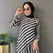 New Women's Fashion Design Striped Waist Long Dress French Splicing Long Dress_ecoleips.com