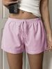 Fashion New Simple Contrast Color Stitching Striped Casual Pants Women's Loose Niche Lace Up Home Versatile Shorts_ecoleips.com