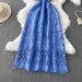 Women's Clothing Lady High End Hollow Lace Dress Female Summer Waist Slimming Medium Length Skirt_ecoleips.com