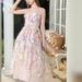 Elegant French-Inspired Embroidered Lace Cocktail Dress With 3D Floral Details - A-Line High Waist Strapless Midi Dress For Women_ecoleips.com