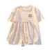 Women's Korean Style Milk Silk Lounge Set - Drawstring Short Sleeve Top & Loose Shorts 2-Piece Outfit (Casual, Sporty, Coords)_ecoleips.com