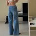 New American-style Vintage Washed Straight-leg Jeans With Stylish Pocket Design, Loose Fit And Leg-lengthening Effect_ecoleips.com