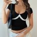 Y2K Lace Trim Sleeveless Top - Sexy Cropped Cami With Breathable Mesh, Stretch Fit For Clubbing & Summer Outfits (Black/White, S-XL)_ecoleips.com
