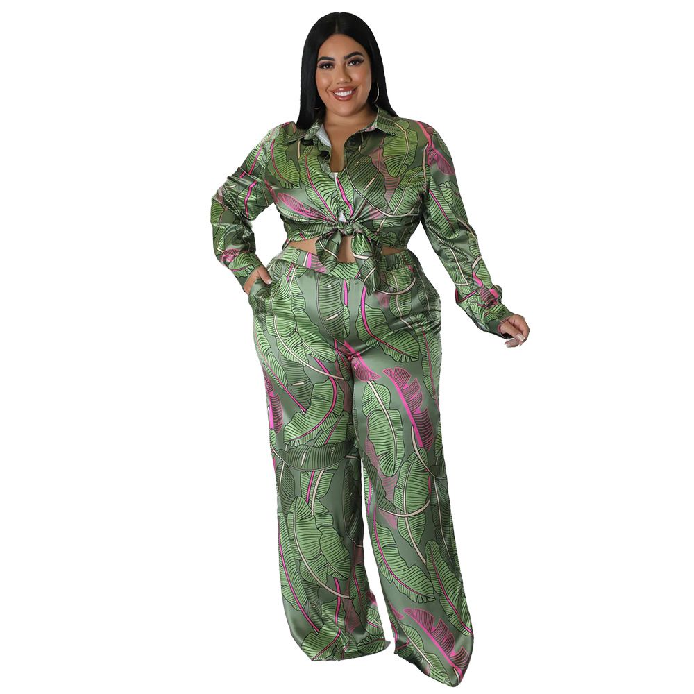 Women's Clothing Faux Silk Long Sleeve Printed Top Casual Autumn Fashion Wear Comfortable Plus Size Clothing_ecoleips.com
