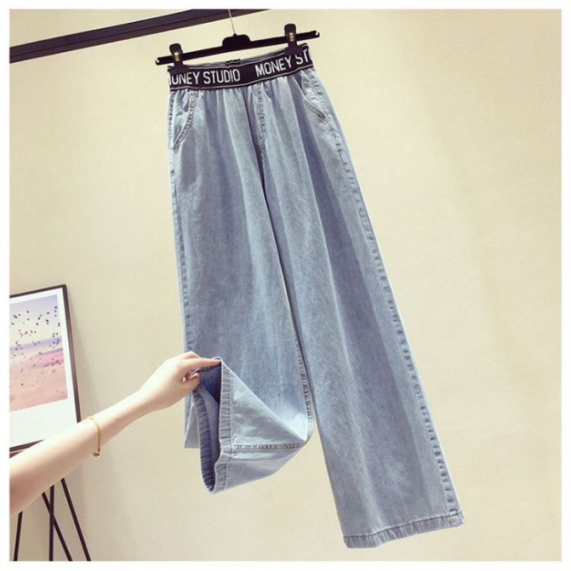 Women’s Clothing Denim suit Autumn embroidered short cardigan sweater jacket with slim and versatile wide leg mopping jeans_ecoleips.com