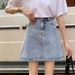 New 2026 Women's Denim Midi Skirt High Waist Slimming Solid Color Korean Style Versatile Casual Bodycon Short Skirt for Students_ecoleips.com