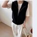 Aria Basics Slimming Texture! Layered Hooded Zip-up 100% Wool Knitted For Women, Loose Sleeveless Sweater Vest_ecoleips.com