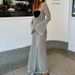 Women's Clothing Sexy Long Solid Color Perspective New Long Sleeve Floor Length Dress Beach Dress_ecoleips.com