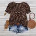 2025 Summer New Cross-Border Plus Size Women's Square Neck Printed Slimming Shirt T-Shirt Top, For Casual Gatherings And_ecoleips.com
