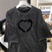 Washed Vintage Pure Cotton Short Sleeve T-Shirt For Women Loose Fit Versatile Mid-Length Base Shirt Trendy Brand Design_ecoleips.com