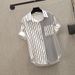 Women's Clothing Slightly Fat And Thin Striped Tops Large Size All Match Fat Girl Age Reducing Shirt_ecoleips.com