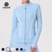 Women's Long Sleeve Sports Top Slim Fit Stand Collar Double Zipper Yoga Wear Jacket For Autumn Winter Outdoor Fitness_ecoleips.com