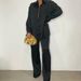 Women's Clothing Fashion Multi Color Satin Loose Casual Suits_ecoleips.com