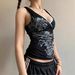 Dark Style Y2K Printed Camisole Women, 2025 European American New Product, Sexy V-neck, Slimming And Stylish Top For Hot_ecoleips.com