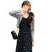 Summer New Floral Tank + Lazy Style Sunscreen Cardigan 2-Piece Maternity Dress_ecoleips.com