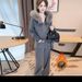 Women's Fleece Lined Thickened Two Piece Set Casual Fashionable Autumn Winter Hooded Sweatshirt Wide Leg Pants Heavy Duty Sequined_ecoleips.com