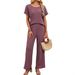 Women's Solid Color Lace Trim Sleeveless Top & Pants Set – Breathable Cotton-Polyester Lounge Wear For Summer – Casual Office & Vacation Outfit_ecoleips.com
