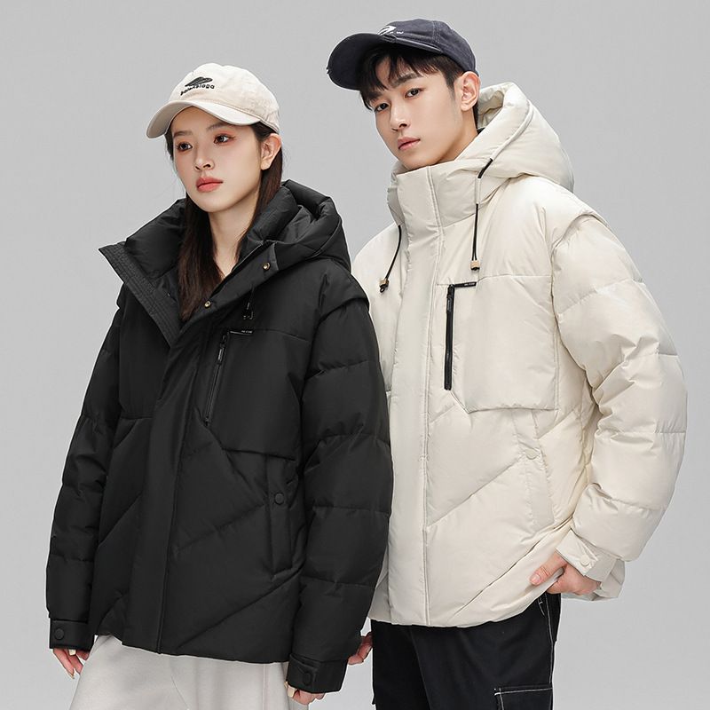 Men's Winter down Jacket 90% White Duck down Unisex Short Style Couple Sleeveless 2024 Trend National Standard_ecoleips.com