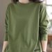 Retro, Solid-Color, Perforated Base Shirt For Women Perfect For Autumn/Winter 2026; Versatile Long-Sleeved, Loose-Fitt_ecoleips.com