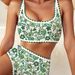 Women's Sexy Bikini Swimsuit Flower Bud Print One Piece Swimwear Regular Fit Polyester Spring/Summer/Autumn Seasonal Wear_ecoleips.com