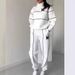 2024 European American Cross-border Women's Clothing: Letter-printed Sweatshirt With Sleeves And Long Pants, Zippered_ecoleips.com