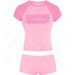 Fashion Sexy Hot Girl Retro Color Patch Letter T-Shirt Shorts Set for Women Casual Streetwear Suit_ecoleips.com