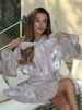 Elegant Temperament Suit For Women 2025 Spring Summer New Bowknot Puff Sleeve Tie Pleated Top Waist-Cinching Skirt_ecoleips.com