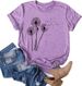 MaQiYa Womens Cute Make A Wish Dandelion Printed Tee Shirts Summer Cotton Vintage Graphic Tees Tops_ecoleips.com