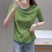 Women's Clothing For Larger Sizes: A Short-Sleeved T-Shirt Designed For Slightly Fuller-Figured Women, Featuring Bamboo-_ecoleips.com