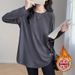 Autumn/Winter Double-Sided Polyester Fabric T-Shirt With Medium-Length Design, Stylish And Youthful Appearance; Features_ecoleips.com