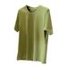 Soft Waxy Skin-friendly Simple Round Neck Front Shoulder Short-sleeved T-shirt Women's 2026 Thin Versatile Bottoming Shirt_ecoleips.com