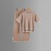 Women's Clothing Summer Knitted Sweater Set Short Sleeved Pullover Wide Leg Pants Comfortable Casual Outfit_ecoleips.com