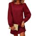 2026 European And American Cross-border Independent Station Long-sleeved Casual Elegant Round-neck Backless_ecoleips.com