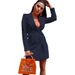 2025 New Cross-Border Women's Solid Color Slim-Fit Blazer Double-Breasted Long-Sleeve Lapel Coat Top_ecoleips.com
