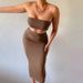 2025 New Women's Autumn Strapless Top Slim Fit Bodycon Skirt Set_ecoleips.com