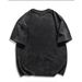 Women's Clothing Vintage Washed Oversized T-Shirt – Distressed Cotton Tee With 3D Print (M-3XL, Black)_ecoleips.com