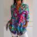 Cross-border European And American 2025 New Product Long-sleeve Cardigan 7 Buttons, Hawaiian Style Women's Loose-fitting_ecoleips.com