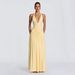 Elegant Vacation Dress for Women European American Style High Slit French Romantic Deep V Neck Large Skirt_ecoleips.com