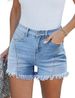 Women's Clothing Women's High-Waisted Stretch Slimming Jeans Style Personalized Frayed Hem Short Hot Pants_ecoleips.com