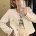 Inspired Winter Jacket For Women – Thickened Short Coat With Polished Buttons & Princess Sleeves (S-XXL, Black/White)_ecoleips.com