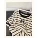 Women's Hong Kong Style Korean Style Knit Top Black And White Striped Short Sleeve Hollowed Out Round Neck Loose Slimming Short Top For New Spring_ecoleips.com