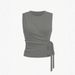 Women's Solid Color round Neck Vest And High Waisted Straight Leg Pants Two Piece Set Waist Tie Design Casual Style_ecoleips.com